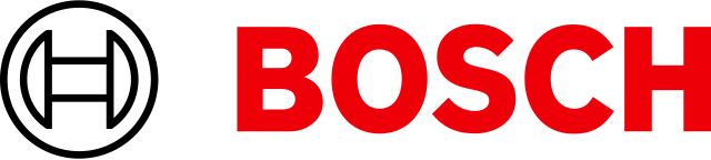 Bosch brand name in bold red capital letters on a white background.